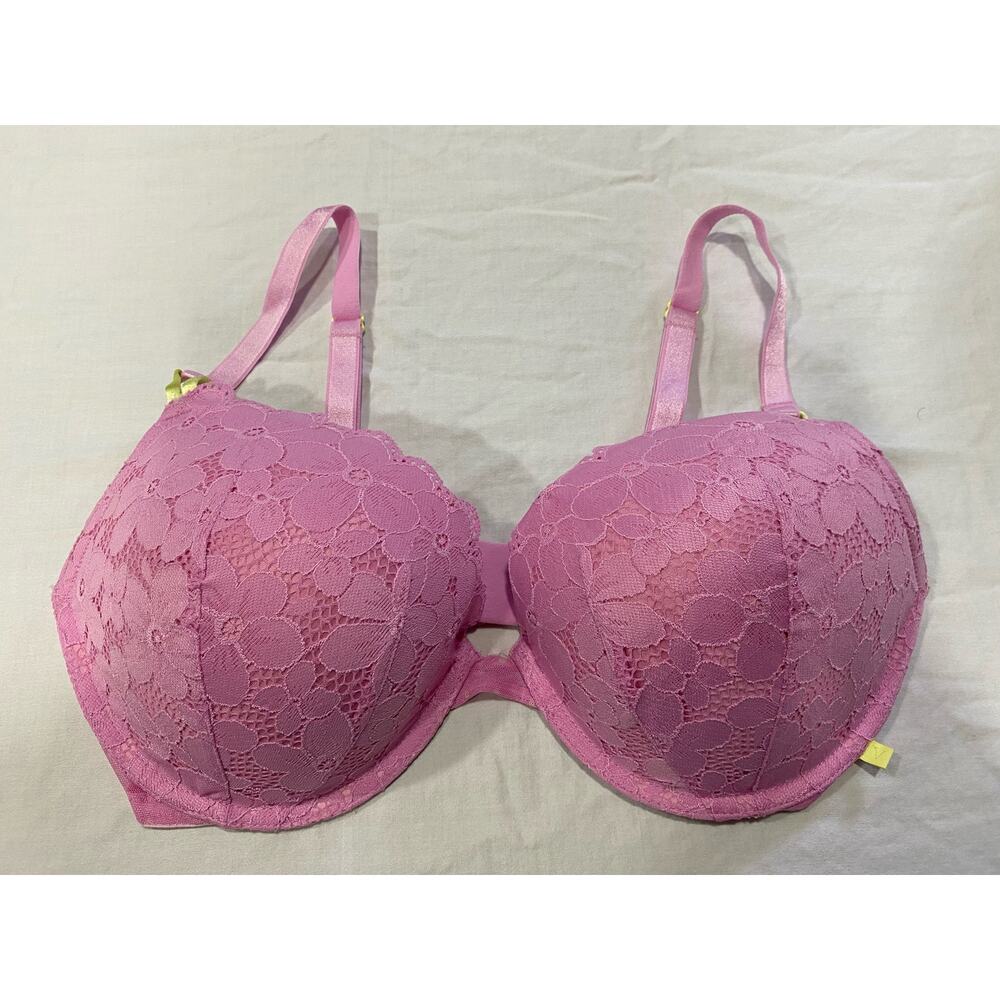 Copied - Victoria’s Secret Sexy Tee Push Up Lace Bra Pink Chifon 36 DD